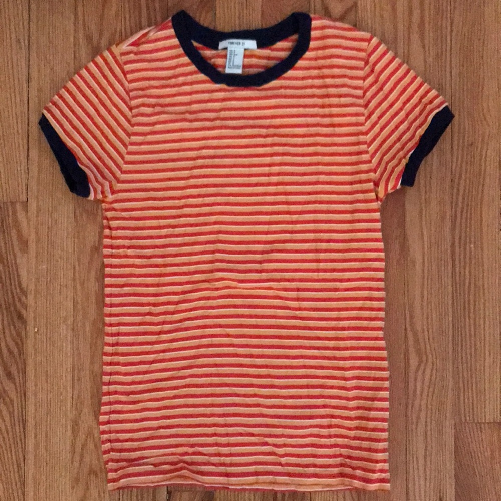 Forever 21 - orange striped tee! Super cute!
